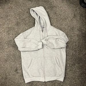 Princess Polly Florida Zip Up Sweatshirt Grey, size 4.